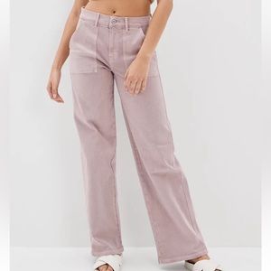 american eagle stretch baggy wide leg pants- mauve (size 10 long)